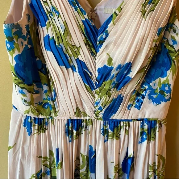 Boden Women’s Serena Swishy Pink Blue Floral Dress V Neck Size 6R - Picture 4 of 13